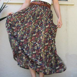 Vintage Sag Harbor Pleated Floral Skirt